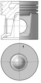 40554600, Piston, Complete piston with rings and pin, KOLBENSCHMIDT, 105143, P135, U5PR0063