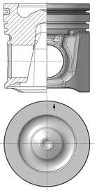 40912600, Piston, Complete piston with rings and pin, KOLBENSCHMIDT, 361-2486, 3652821, 3612486, 4190379, 365-2821, T400108