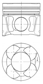 41070600, Kolben, Kolben komplett mit Ringen und Bolzen, KOLBENSCHMIDT, 0055257415, 55565855, 55220723, 55572626, 55240477, 55572627, 55240478, 55574797, 55257415, 55574798, 55257416, 623450, 55257417, 623690, 55257419, 623722, 55275637, 625000, 55275638, 55275639, 011PI00108000, 87-436500-00