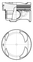 Piston - 41108600 KOLBENSCHMIDT - 05E107065AB, 05E107065Q, 05E1070655AB