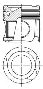 Piston - 41276600 KOLBENSCHMIDT - 9360300617, 9360300817, A9360300617