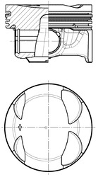 Piston - 41671600 KOLBENSCHMIDT - 05E107065B, 05E107065G