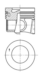 41708610, Piston, Complete piston with rings and pin, KOLBENSCHMIDT