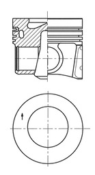 41708620, Kolben, Kolben komplett mit Ringen und Bolzen, KOLBENSCHMIDT