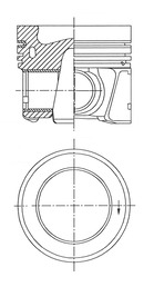 41937610, Piston, Complete piston with rings and pin, KOLBENSCHMIDT