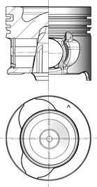 Complete piston with rings and pin - 41813600 KOLBENSCHMIDT
