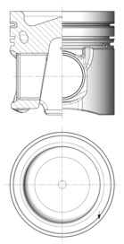 41857600, Piston, Complete piston with rings and pin, KOLBENSCHMIDT, 001PI00108000, 128085, 4600301017, 128L120, A4600301017, 4600301317, 4600370601, A4600301317, A4600370601