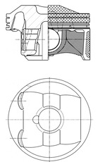 Complete piston with rings and pin - 41985600 KOLBENSCHMIDT