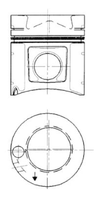 91237600, Kolben, Kolben komplett mit Ringen und Bolzen, KOLBENSCHMIDT, 4470303117, A4470303117, 0038500, 128016, 128016++B3K1RI1, 38500