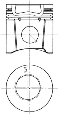 94900610, Piston, Complete piston with rings and pin, KOLBENSCHMIDT, 04255046, 04255047, 5046/00, 094051, 0994801, 4255046, 4255047