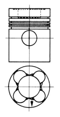 92582600, Piston, Complete piston with rings and pin, KOLBENSCHMIDT, 3450300017, 3450300237, 3450300517, 3450301517, 3450371601, 3550301517, A3450300017, A3450300517, A3450301517, A3550301517, 0036500, 128009, 175-9976, 80-1049-00, PA1060, 128009RI, S48700, 1759976, 36500