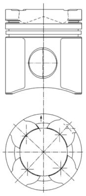 94850600, Piston, Complete piston with rings and pin, KOLBENSCHMIDT, 51.02511-7354, 51.02511-7358, 128053, 128L74, 87-104300-00, 2290600, 51.02511.7354, 51.02511.7358, 51025117354, 51025117358