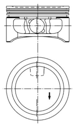 94912610, Piston, Complete piston with rings and pin, KOLBENSCHMIDT, 24421757, 24421758, 0121502, 86L83