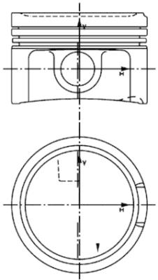 99933600, Piston, Complete piston with rings and pin, KOLBENSCHMIDT, 058107065F, 06A107065J, 078107065N, 0330400, 081182, 81P27, 330400, 8750290010, 87-502900-10