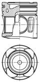 Complete piston with rings and pin - 41800600 KOLBENSCHMIDT
