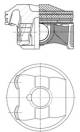 Complete piston with rings and pin - 41985600 KOLBENSCHMIDT