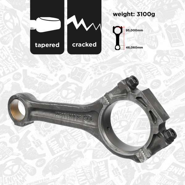 OM0016, Connecting Rod, Connecting rod, ET ENGINETEAM, 4220300220, 4420300220, 010310442000, 20060344200, 44460, 50009130, 4420300020