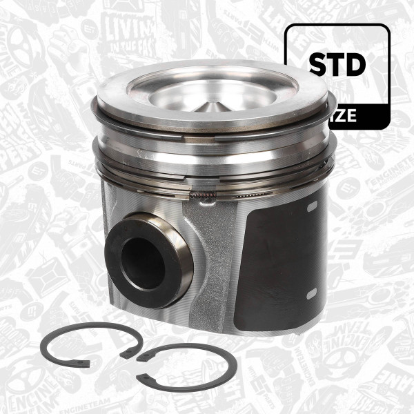 PM001300, Piston, Complete piston with rings and pin, ET ENGINETEAM, Iveco Stralis/Trakker F2BE3681A/B/C 2003+, 2996910, 2995836, 2996414, 115L109, 007PI00104000, 070320F2BE02, 121030, 41078600, 852140, 121030MEC, 852140MEC