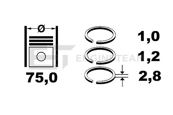 Kolbenringsatz - R4000200 ET ENGINETEAM - 08-433700-00