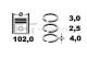 Piston Ring Kit - R1000800 ET ENGINETEAM - 0030309724, 9060300124, 00316N0