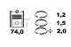 Piston Ring Kit - R1002300 ET ENGINETEAM - 800038340000, 9-2164-00