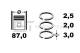 Piston Ring Kit - R4001100 ET ENGINETEAM - 23040-27940, 23040-27941, 23040-27942